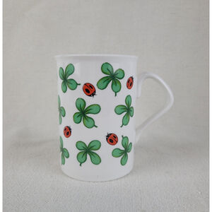 Red Sea International Co Ltd 1997 Coffee Mug Shamrocks Ladybugs